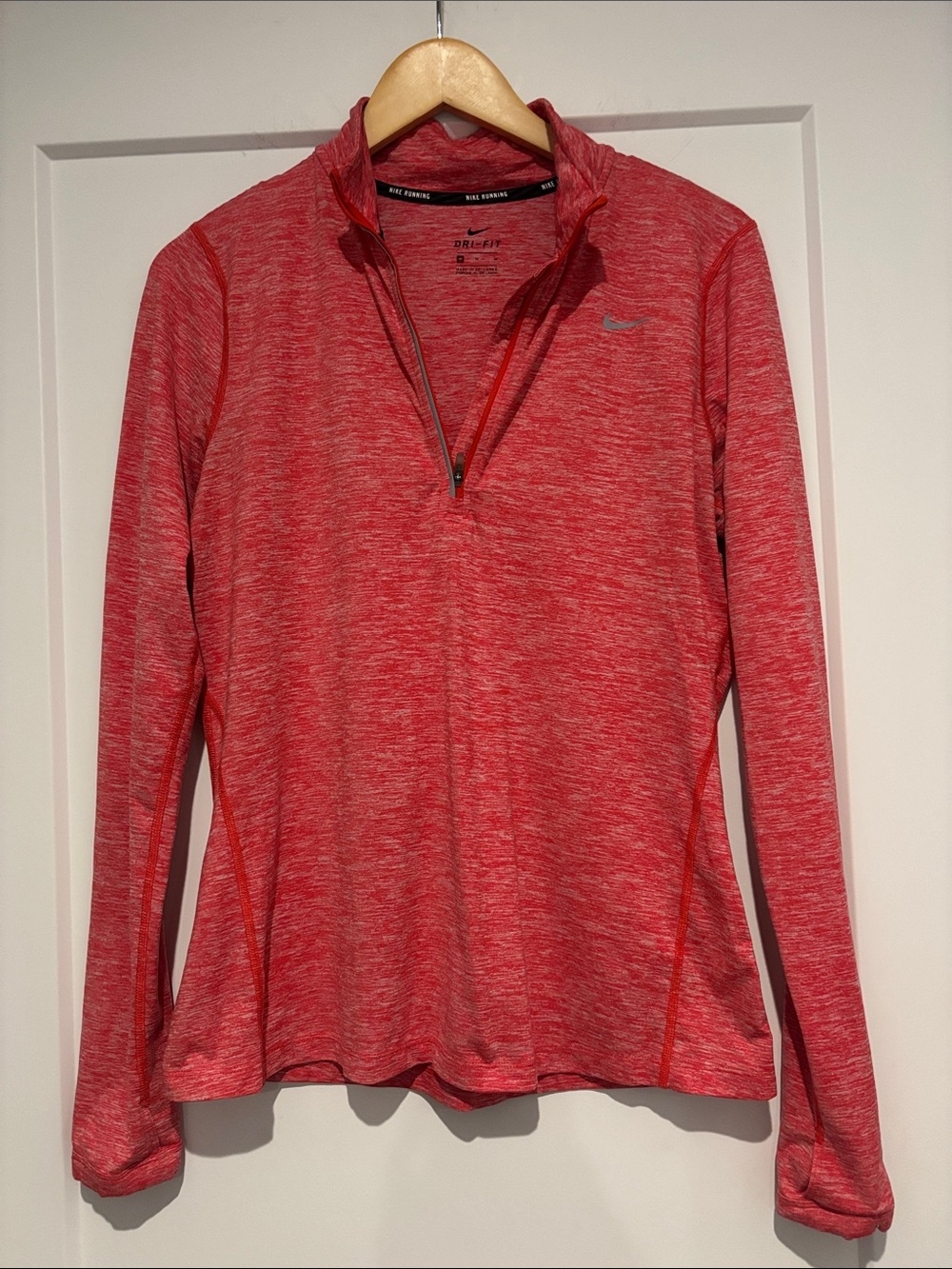 Nike Women's Heather Coral 1/4 Zip Performance Pullover